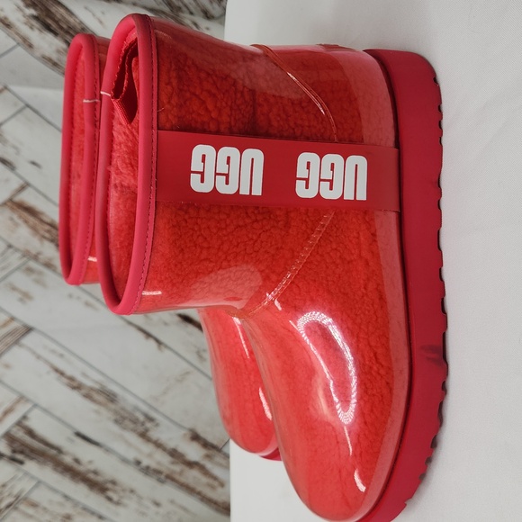 Uggs Classic Clear Mini- Red - Picture 1 of 8